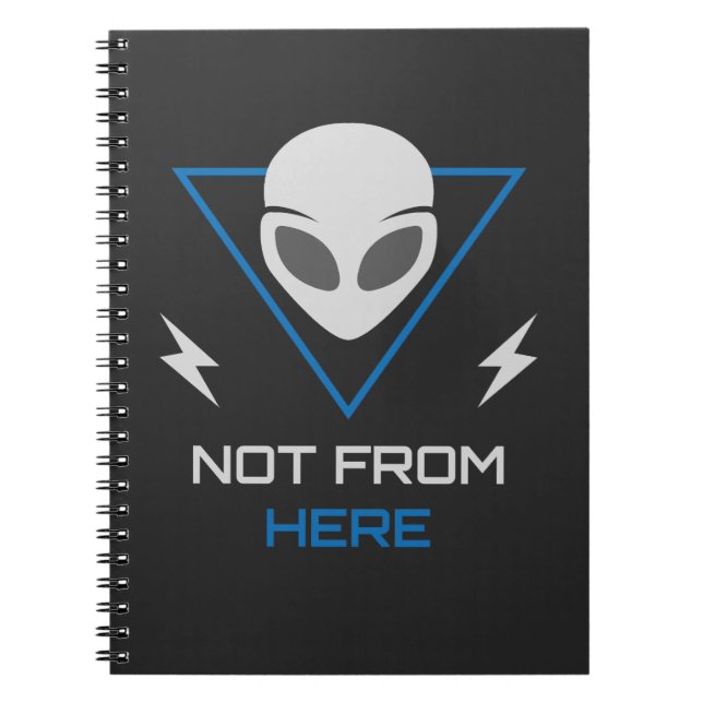 Alien UFO Sci Fi Outsider Anteckningsbok (Framsidan)