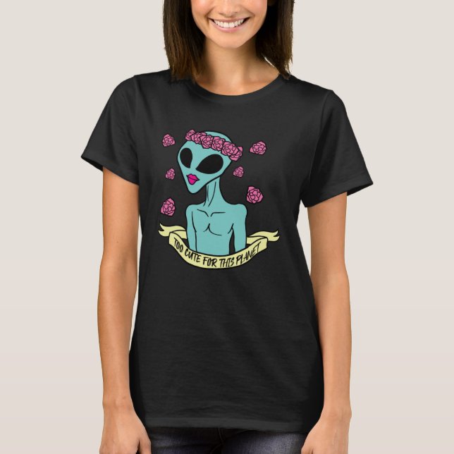 Alien Ufo Space Monster Abduction Perfekt Idea T Shirt (Framsida)