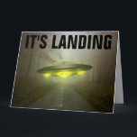 ALIEN UFO SPACESHIP FUNNY BIG BIRTHDAY CARD KORT<br><div class="desc">DET ÄR LANDNING. DET ÄR DIN BIRTHDAY. HOPPAS ATT DET ÄR LYCKLIG! KORT</div>