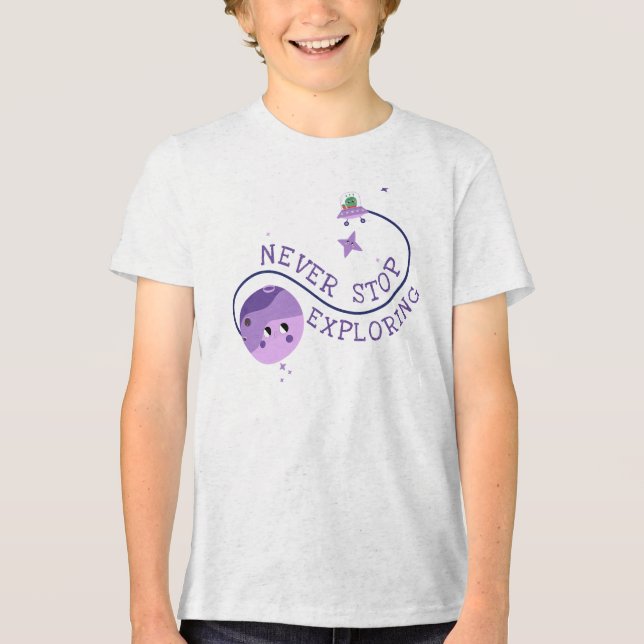 Alien UFO Star Planet T Shirt (Framsida)