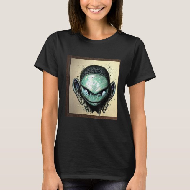 Alien UFO UAP 51 area grey out of this world creat T Shirt (Framsida)