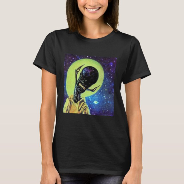 Alien UFO UAP 51 area grey out of this world creat T Shirt (Framsida)