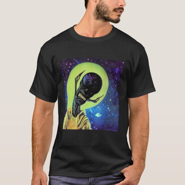 Alien UFO UAP 51 area grey out of this world creat T Shirt (Framsida)