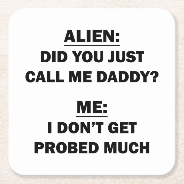 Alien Underlägg Papper Kvadrat (Framsidan)