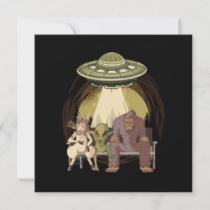 Alien Unicorn Bigfoot Utomjordingars UFO Believer Inbjudningar