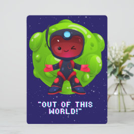 ALIEN, UNIVERSE, ROCKETSHIP, PLANET OCH ASTRONAUUT JULKORT