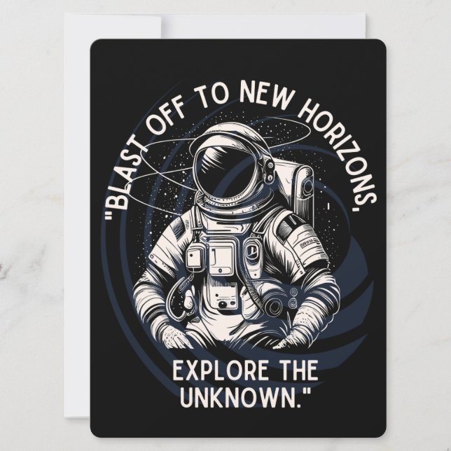 ALIEN, UNIVERSE, ROCKETSHIP, PLANET OCH ASTRONAUUT JULKORT (Framsida)