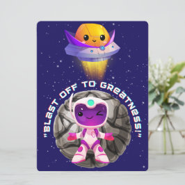 ALIEN, UNIVERSE, ROCKETSHIP, PLANET OCH ASTRONAUUT JULKORT