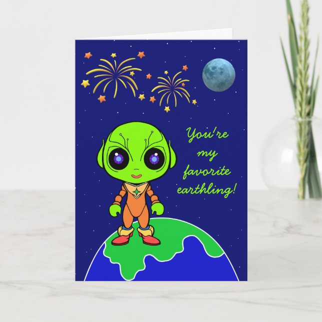 Alien Valentine's card by Jo Images Meddelande (Framsida)