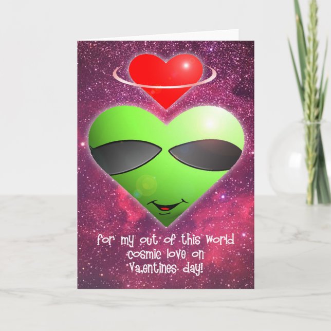Alien Valentines day Helgkort (Framsida)