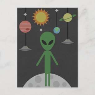 Alien vid Måne Vykort