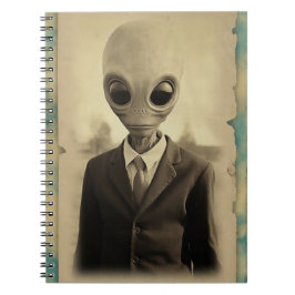 Alien vintage porträtt anteckningsbok
