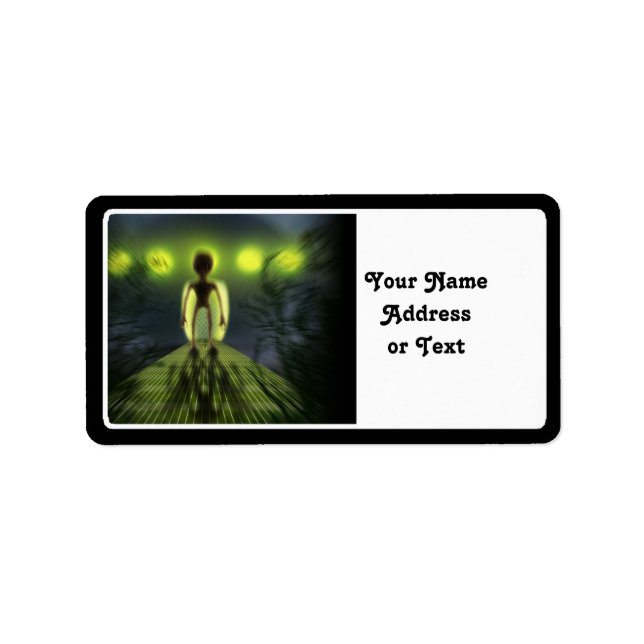 Alien Visitor Adressetikett (Framsidan)