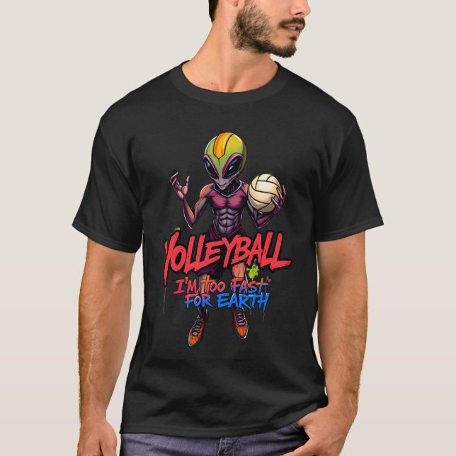 Alien Volleyball Champion! T Shirt (Framsida)
