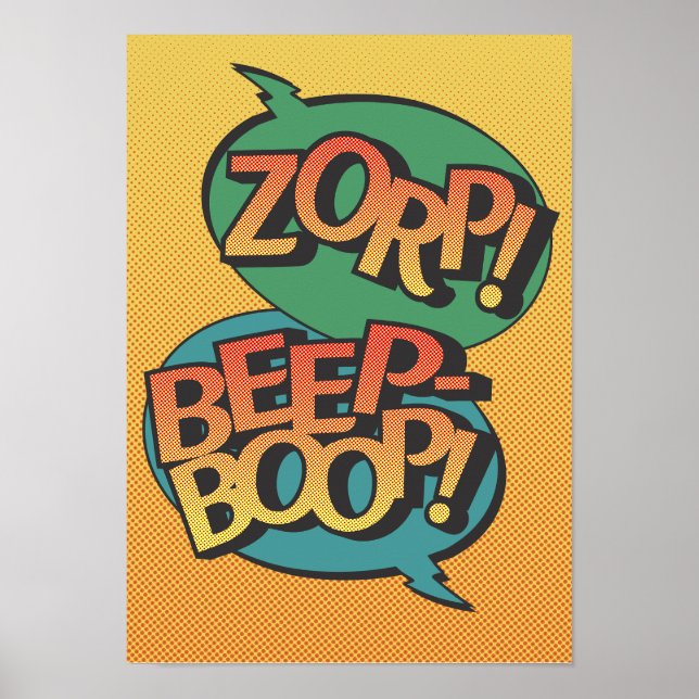 Alien vs robot popkonst retro poster (Framsidan)