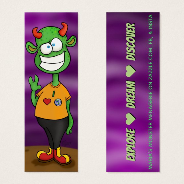 Alien w/Citat, lyckokort Litet Visitkort (Framsida & baksida)