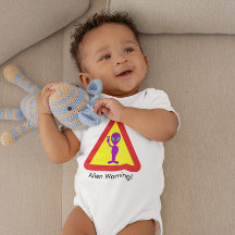 Alien Warning Lila Alien Caution Sign