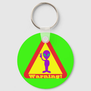 Alien Warning Nyckelring