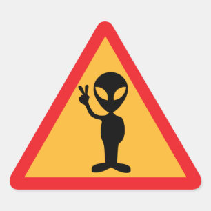 Alien Warning Triangelformat Klistermärke