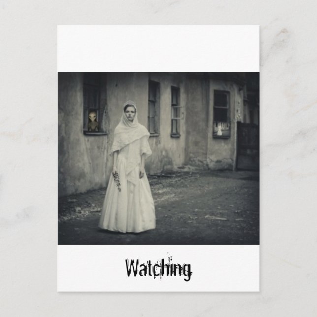 Alien Watching Postcard Vykort (Framsida)