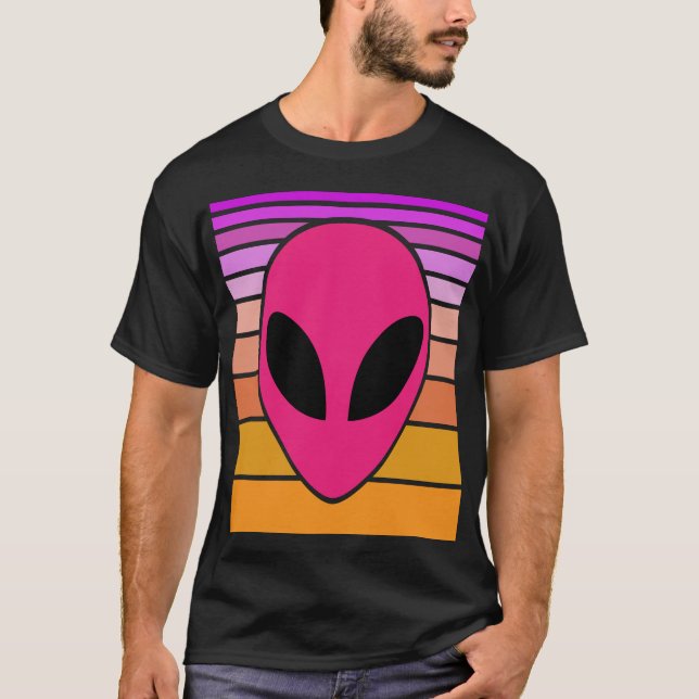 Alien Wave techno gray T Shirt (Framsida)