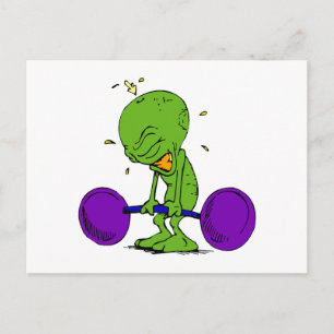 Alien Weight Lifter Vykort