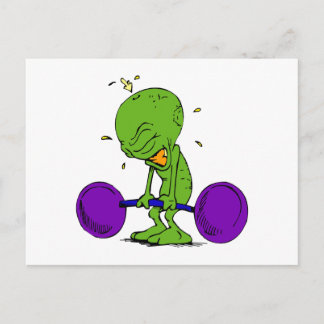 Alien Weight Lifter Vykort
