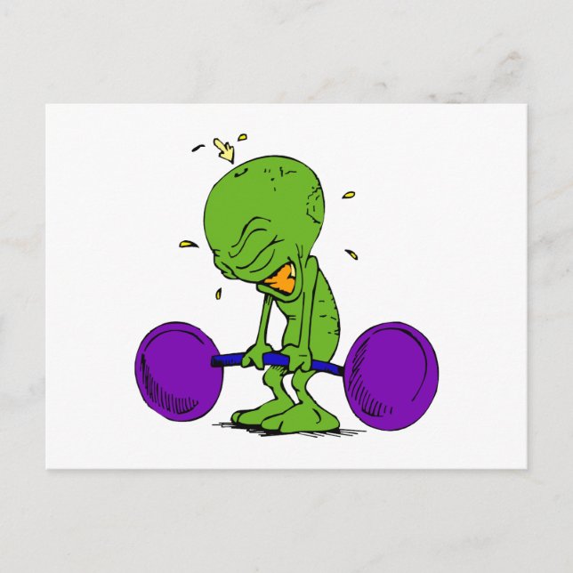 Alien Weight Lifter Vykort (Framsida)