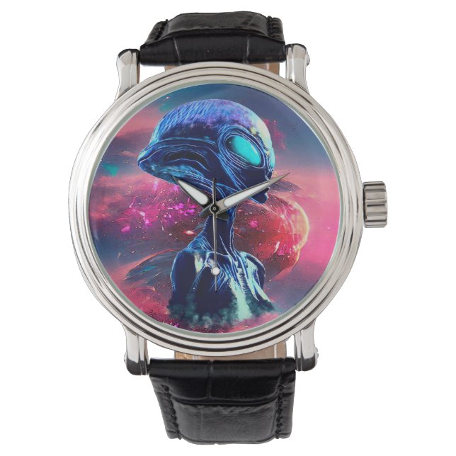 Alien Wisdom Psychedelic Scifi Art Armbandsur (Framsida)