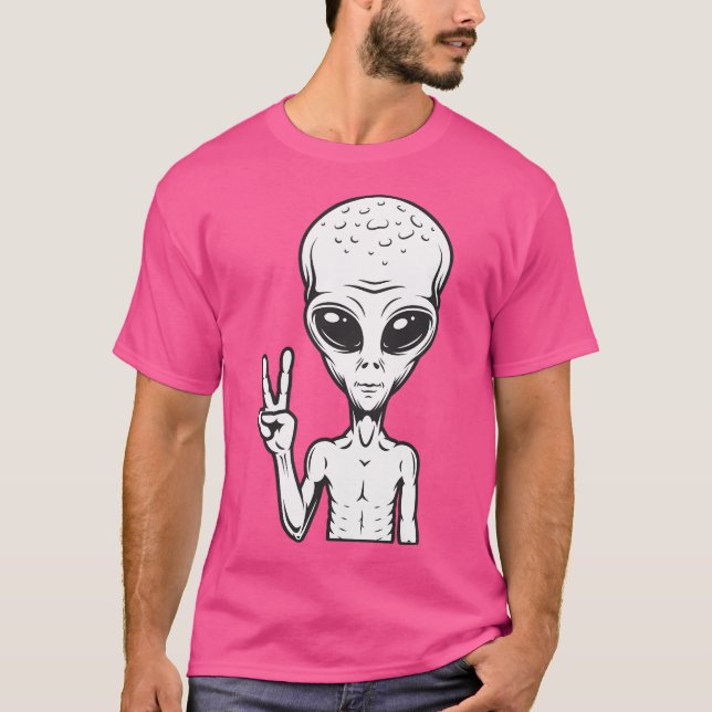 Alien with Fredstecken Shirt T (Framsida)