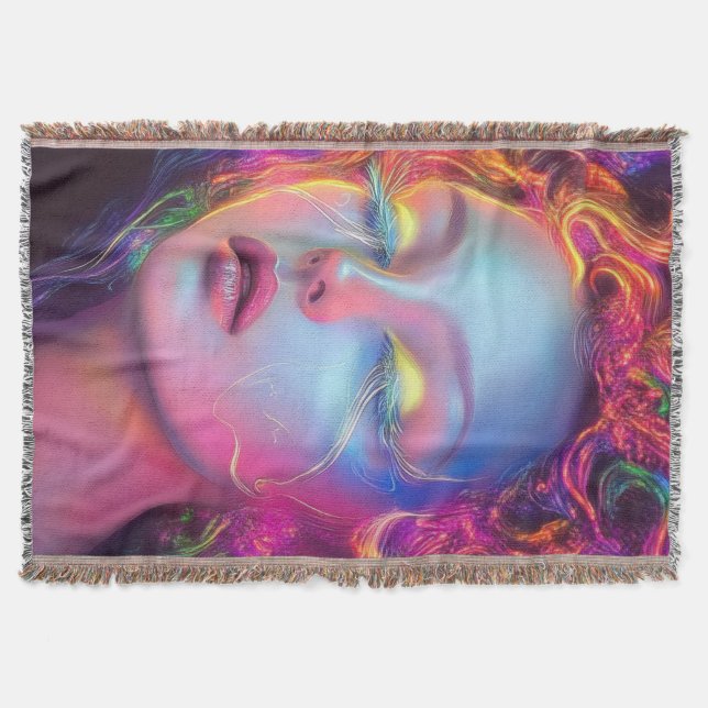 Alien Woman med Cosmic Hair Filt (Framsidan)