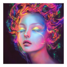 Alien Woman med Cosmic Hair