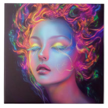 Alien Woman med Cosmic Hair