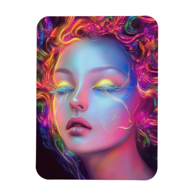 Alien Woman med Cosmic Hair Magnet (Vertikal)