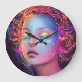 Alien Woman med Cosmic Hair Stor Klocka