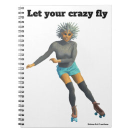 Alien Woman Roller Skater Fantasy Art bärbar dator Anteckningsbok