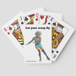 Alien Woman Roller Skater Fantasy Art Cards Casinokort