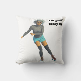 Alien Woman Roller Skater Fantasy Art Dekorativ ku Kudde