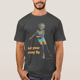 Alien Woman Roller Skater Fantasy Art Shirt T