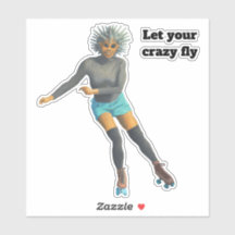 Alien Woman Roller Skating Fantasy Anpassningsbar 