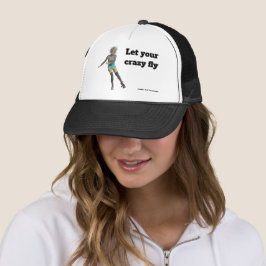 Alien Woman Roller Skating Fantasy Art Hat Keps