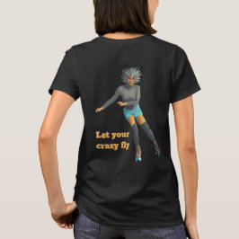 Alien Woman Roller Skating Fantasy Art Shirt T