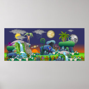"Alien World Sunsets", "Sci-Fi Decor Poster