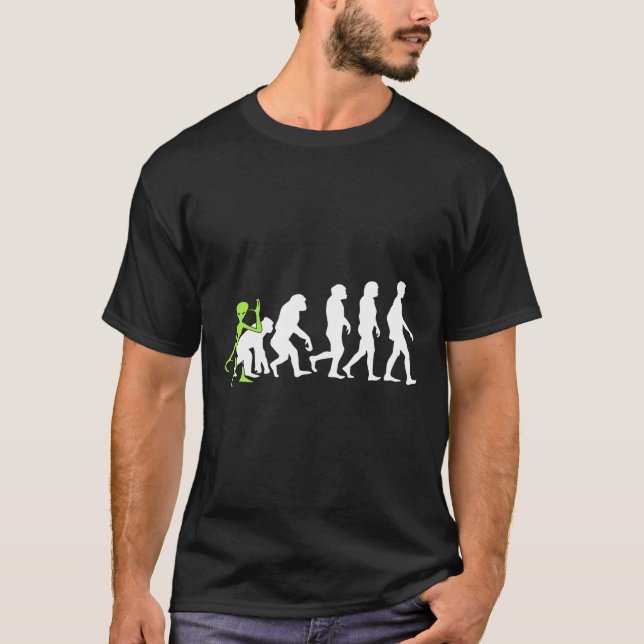 ALIENATIONS Human Evolution Alien Graphic T Shirt (Framsida)