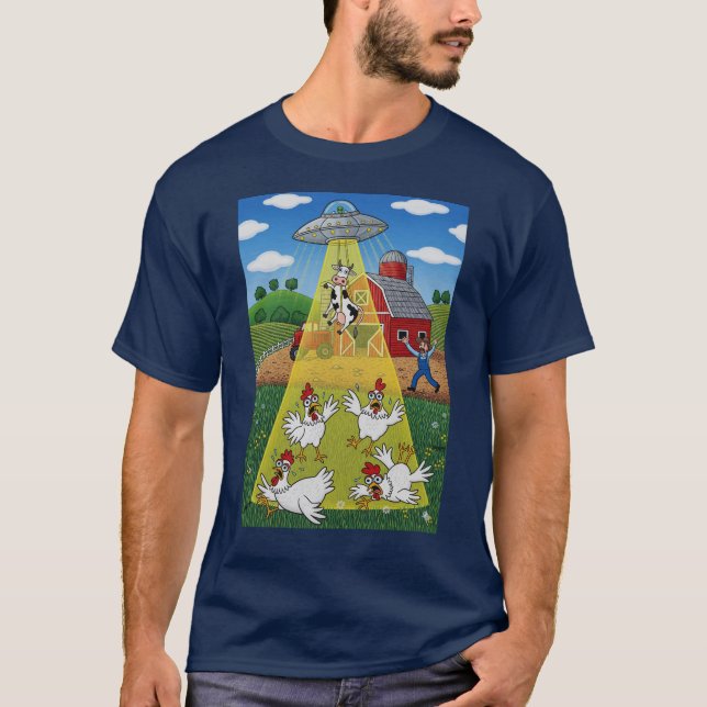 Alienbortförande på gården t shirt (Framsida)