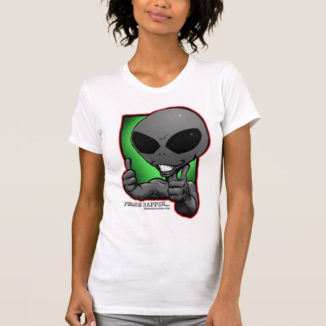 aliengray-smiley-thumbsup-wimmin-tshirt t-shirt (Framsida)