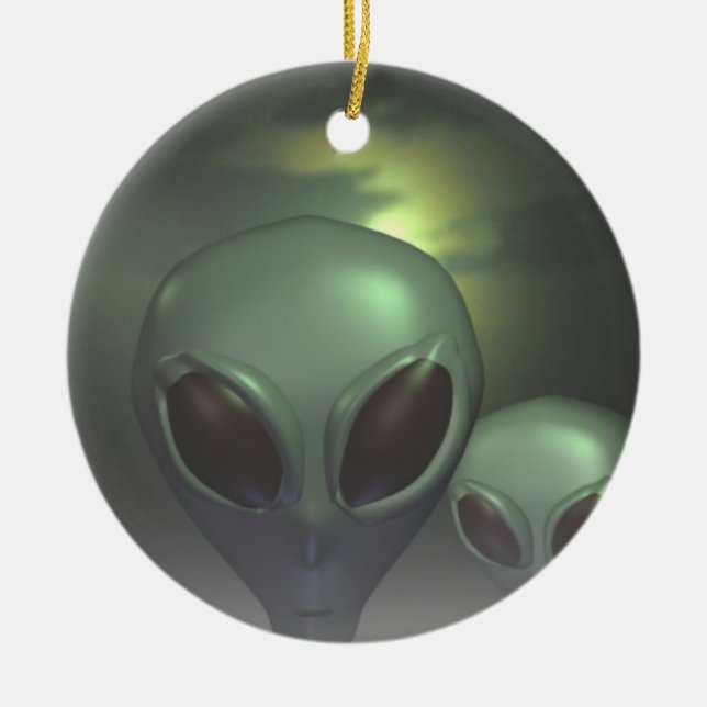 Aliengryn Julgransprydnad Keramik (Framsidan)