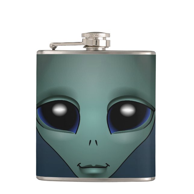 Alienkolv Alien Grått Drink Flasks Personalize Fickplunta (Framsidan)