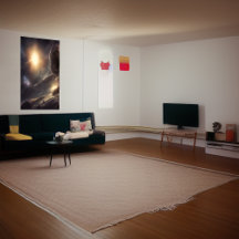 Alienplanet, måne och sol i himlar | AI Art