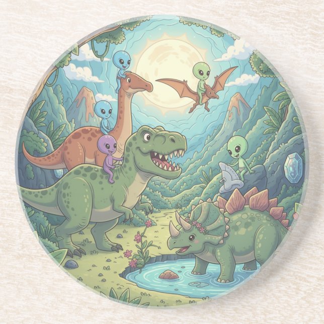Aliens and Dinosaurs Adventure Underlägg (Framsidan)